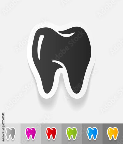 realistic design element. tooth
