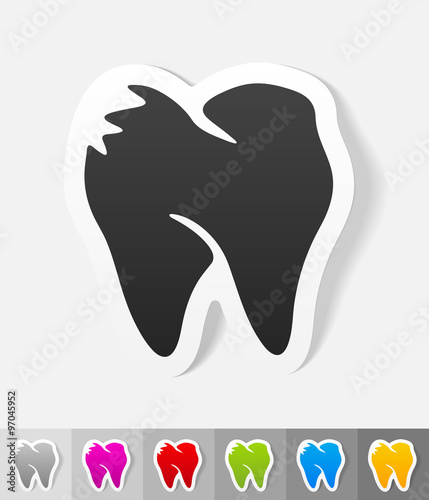 realistic design element. tooth