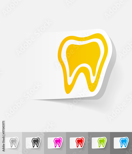 realistic design element. tooth