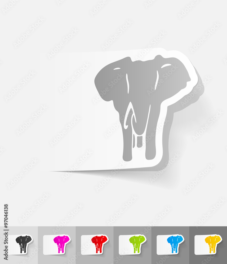 realistic design element. elephant realistic design element. elephant