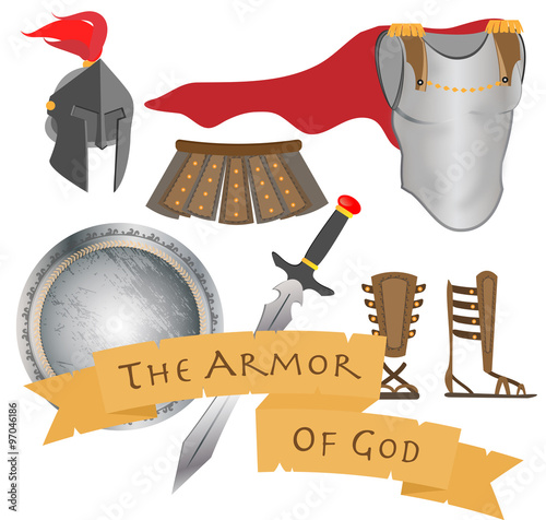 The Armor of God Warrior Jesus Christ Holy Spirit Sign Vector Illustration