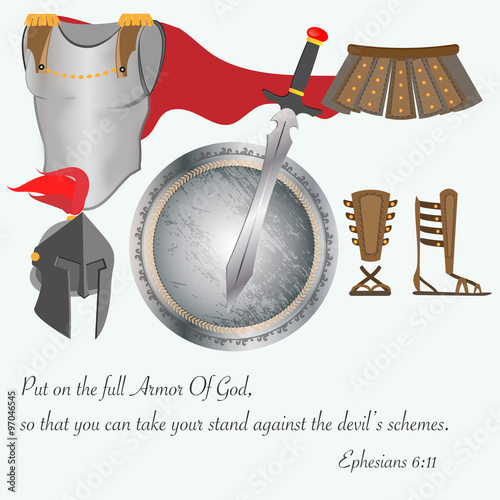 The Armor of God Christianity Jesus Christ Battle Vector Illustration