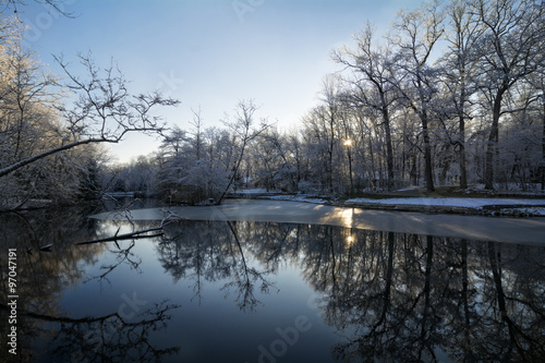 Snowy Winter Lake Scene