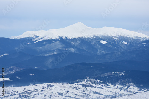Mountain top in snow