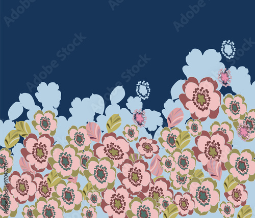 Roses textile background