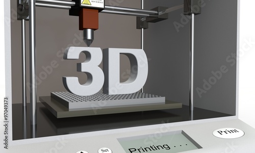 The 3D printer prints a word - 3D