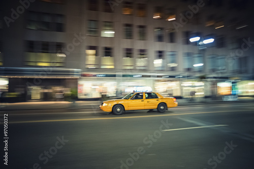 Fototapeta Naklejka Na Ścianę i Meble -  Taxi running in NYC