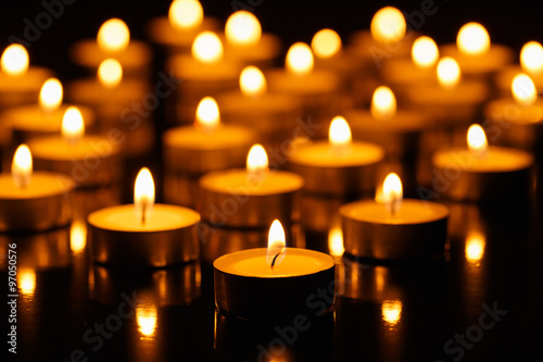 Many burning candles