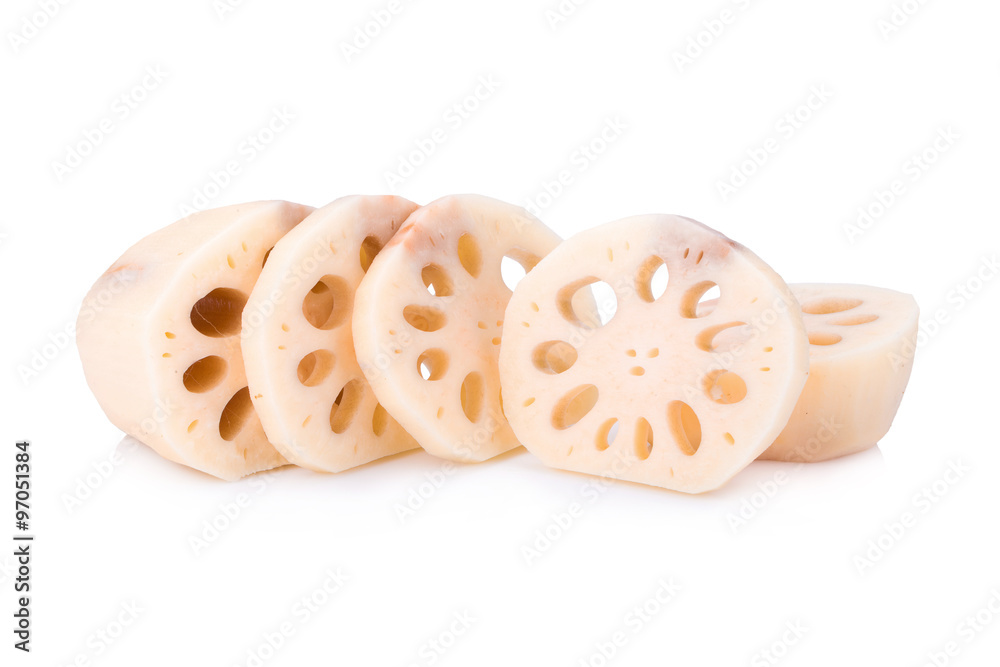 Lotus root on white background Lotus root on white background