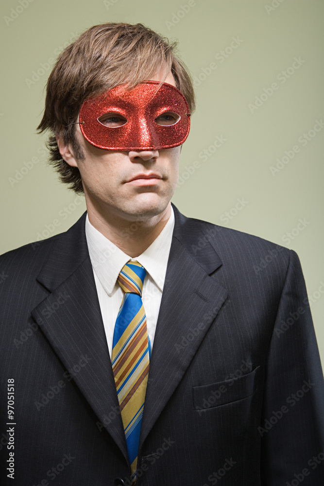 Office worker wearing mask