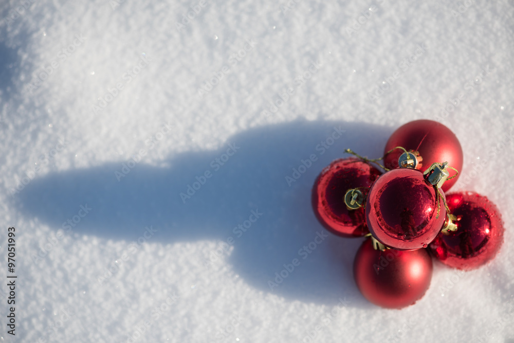 christmas ball in snow christmas ball in snow