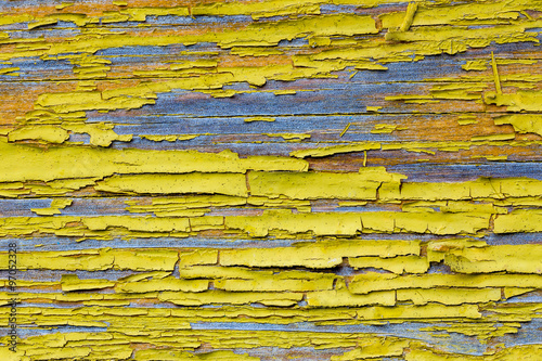 Old yellow colored dyes on the wood