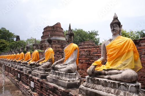 Buddha statues,Wat Yai Chai Mongkol