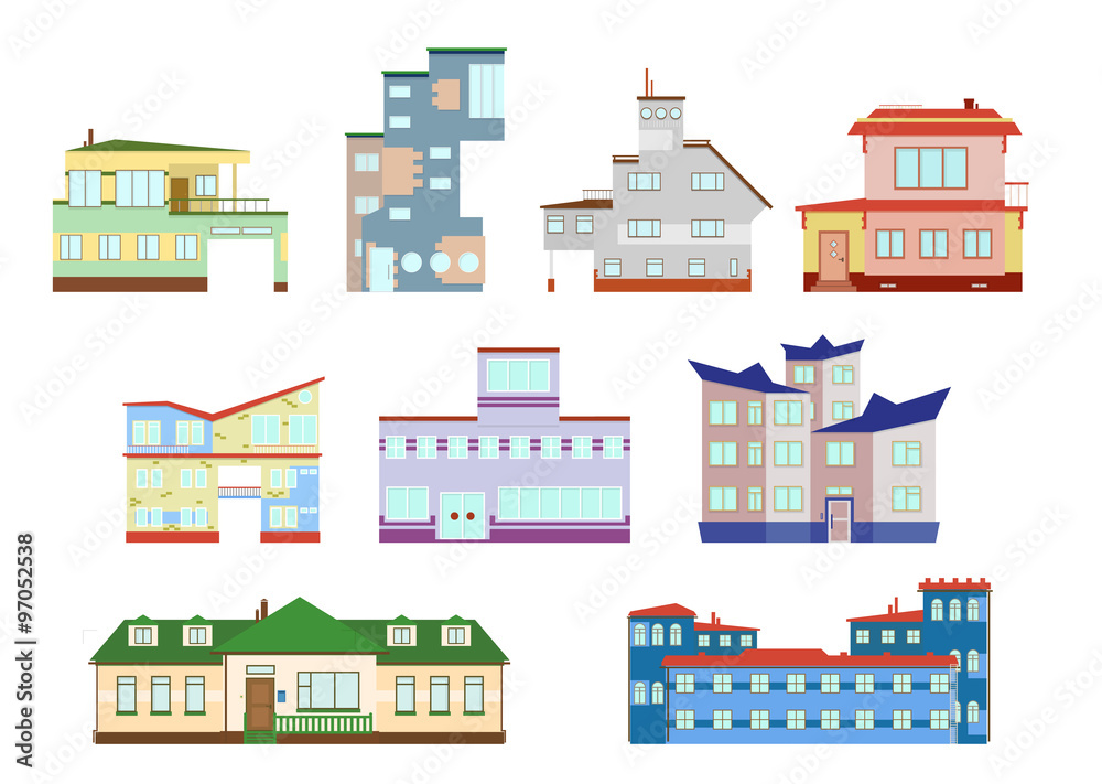 modern houses set