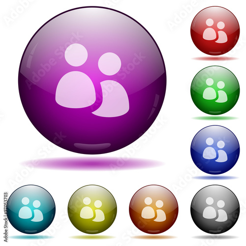 User group glass sphere buttons