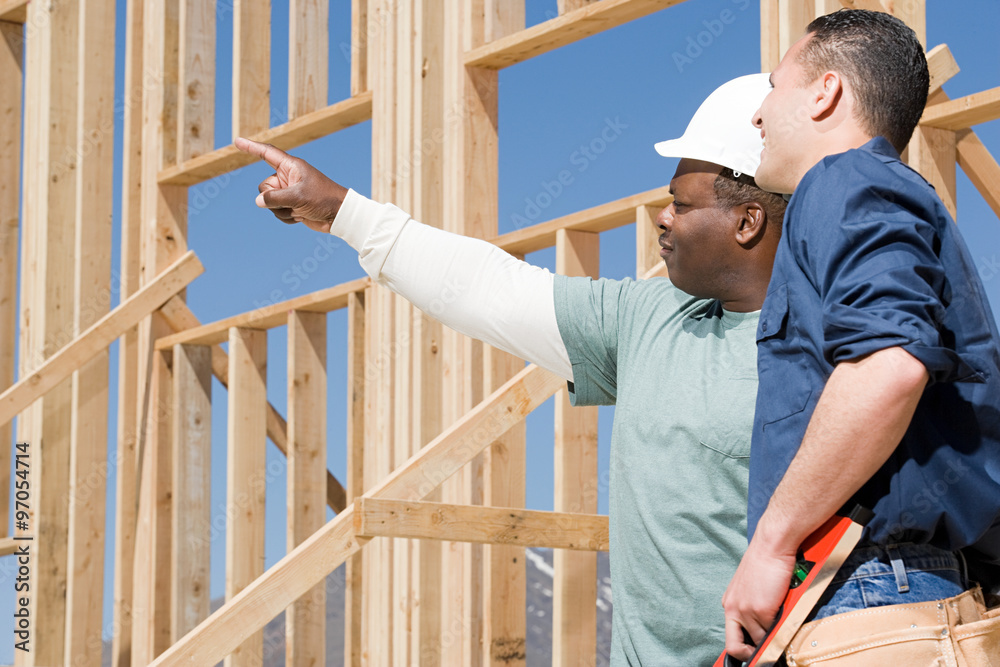 Builders on a construction site