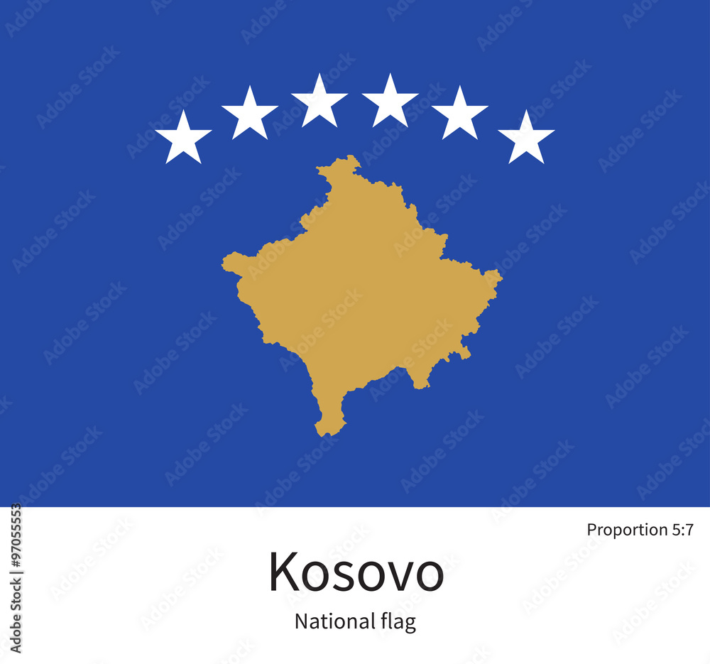 Fototapeta premium National flag of Kosovo with correct proportions, element, colors