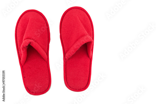 pair of indoor slippers isolate background