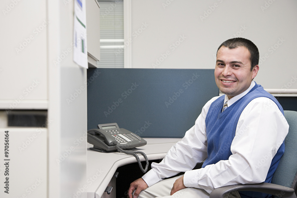 Office worker at his desk Office worker at his desk