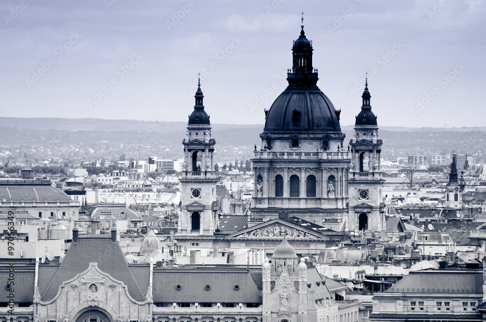 Cityscape with the so called St.Stephen's Basilica, Budapest, Hungary, Europe