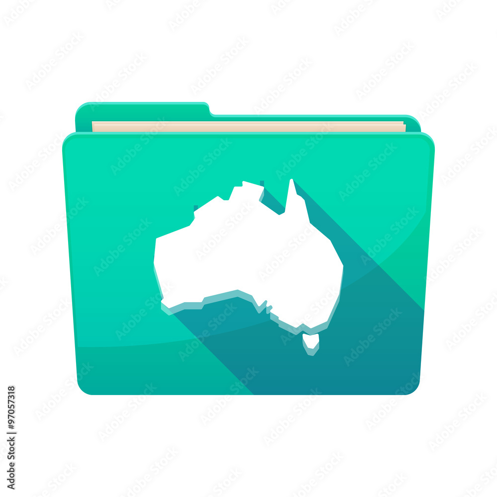 Long shadow binder with a map of Australia Long shadow binder with a map of Australia