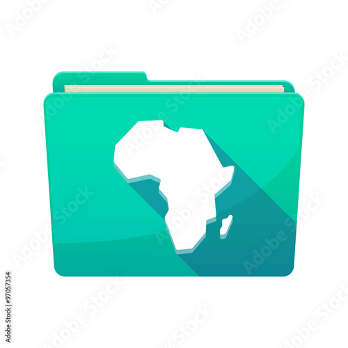 Long shadow  binder with   a map of the african continent