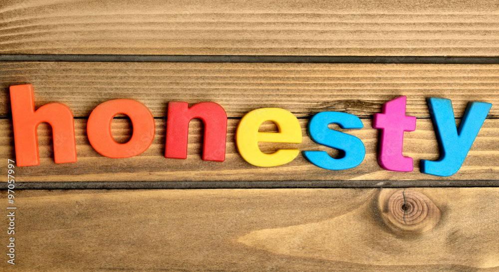 Naklejka premium Honesty word