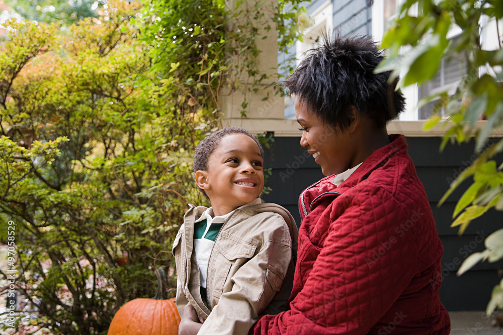 Fototapeta premium Mother and son outdoors