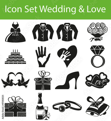 Icon Set Wedding & Love