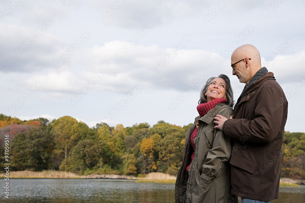 Fototapeta premium Mature couple near a lake