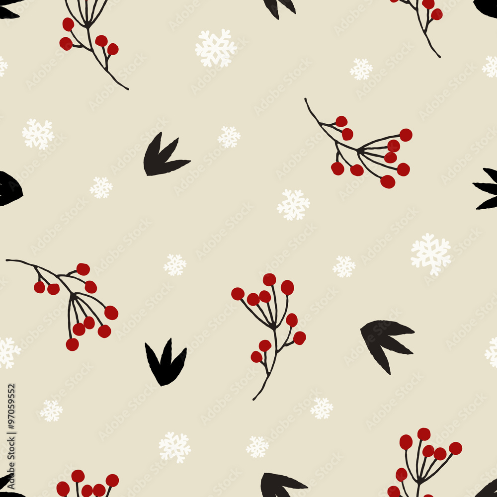 Christmas Floral Seamless Pattern Christmas Floral Seamless Pattern