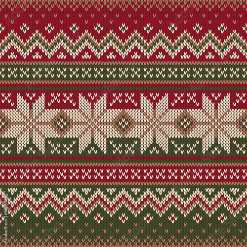 Christmas Sweater Design. Seamless Knitted Pattern