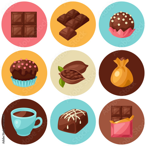 Chocolate set of various tasty sweets and candies