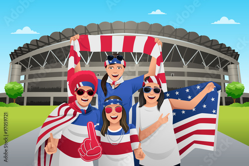 Soccer Fans Outside of the Stadium