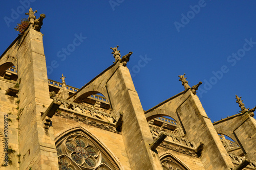 France, the picturesque collegiate church of Mantes la Jolie photo