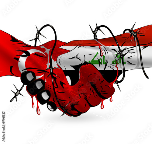Turkey-Iraq Conflict Creative Illustration
