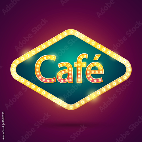 Light Bulb Cafe Sign.