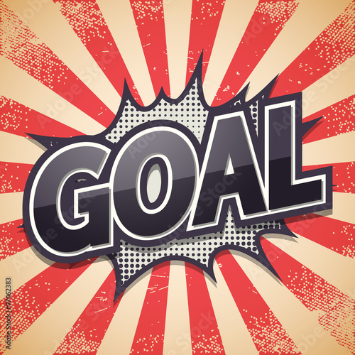 Retro poster. Goal. Vector ...