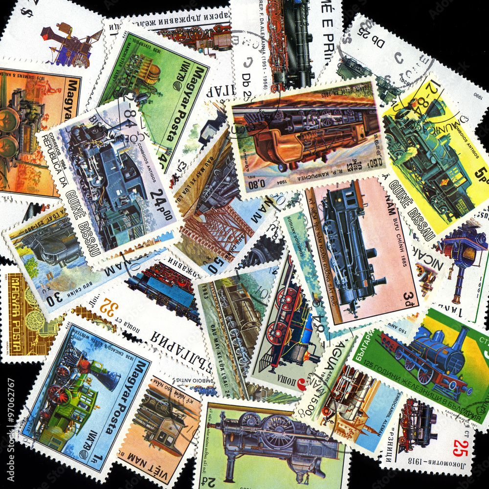 Postage Stamp Collage Background