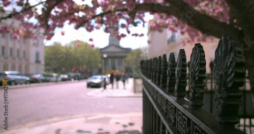 City street in spring, Marylebone, London, selective focus photo