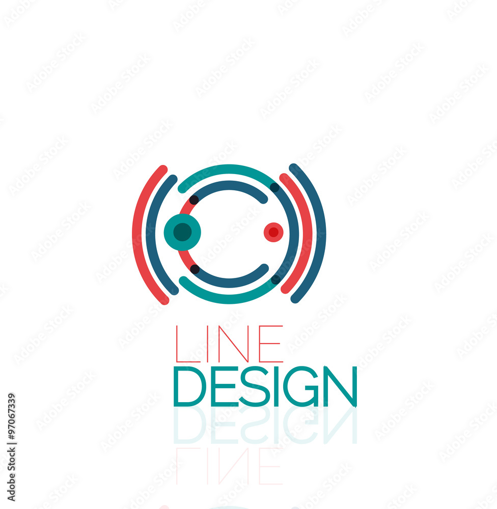 Vector swirl and circles outline minimal abstract geometric logo Vector swirl and circles outline minimal abstract geometric logo