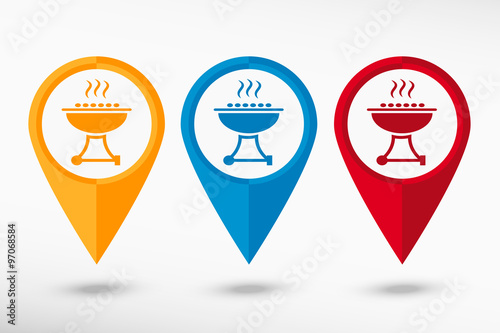 Barbecue grill map pointer