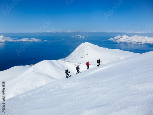 Randonee skiing in Lyngen, Norway