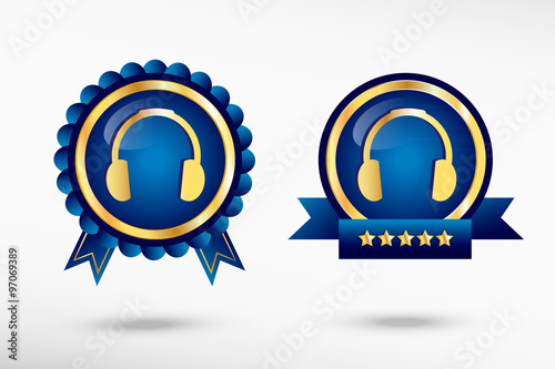 Headphones stylish quality guarantee badges