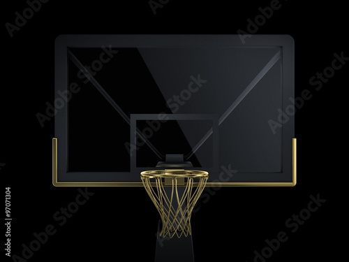 black and golden basketball backboard