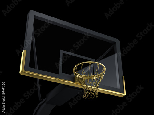 black and golden basketball backboard