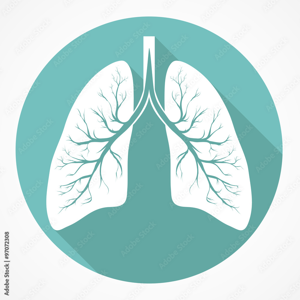 Human Lung flat icon - obrazy, fototapety, plakaty 