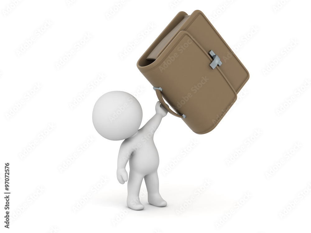3D Character Holding Briefcase 3D Character Holding Briefcase
