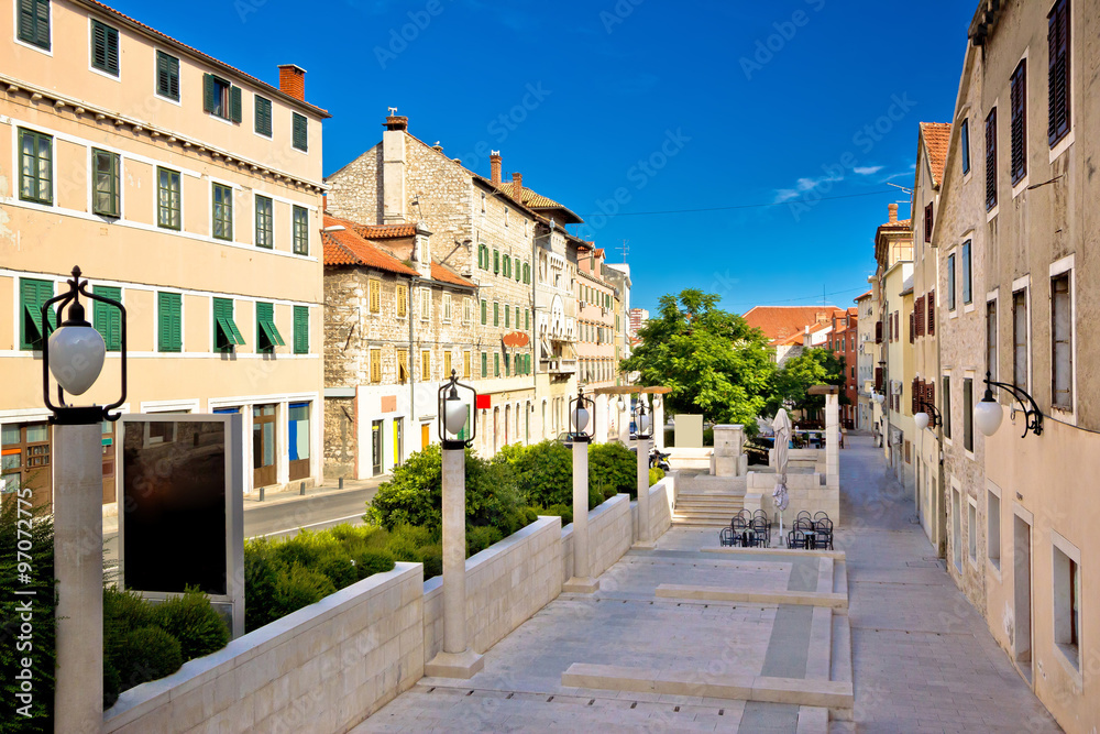 Classical dalmatian street in town of Sibenik
