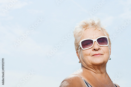 Senior woman wearing sunglasses